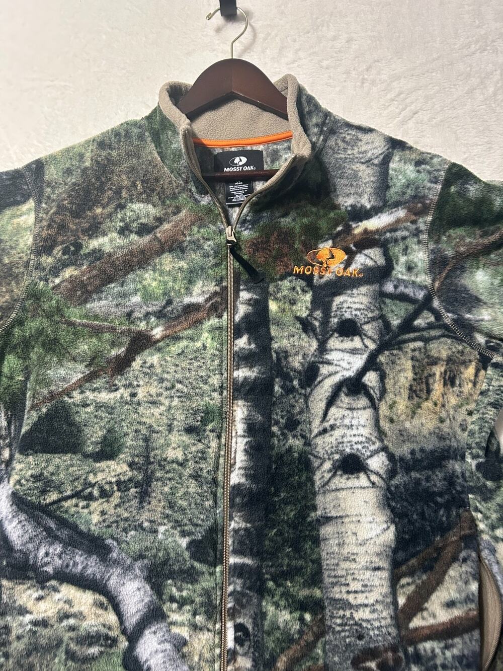 Mossy Oak Mens Large 42-44 Camo Full Zip Performance Fleece Hunting